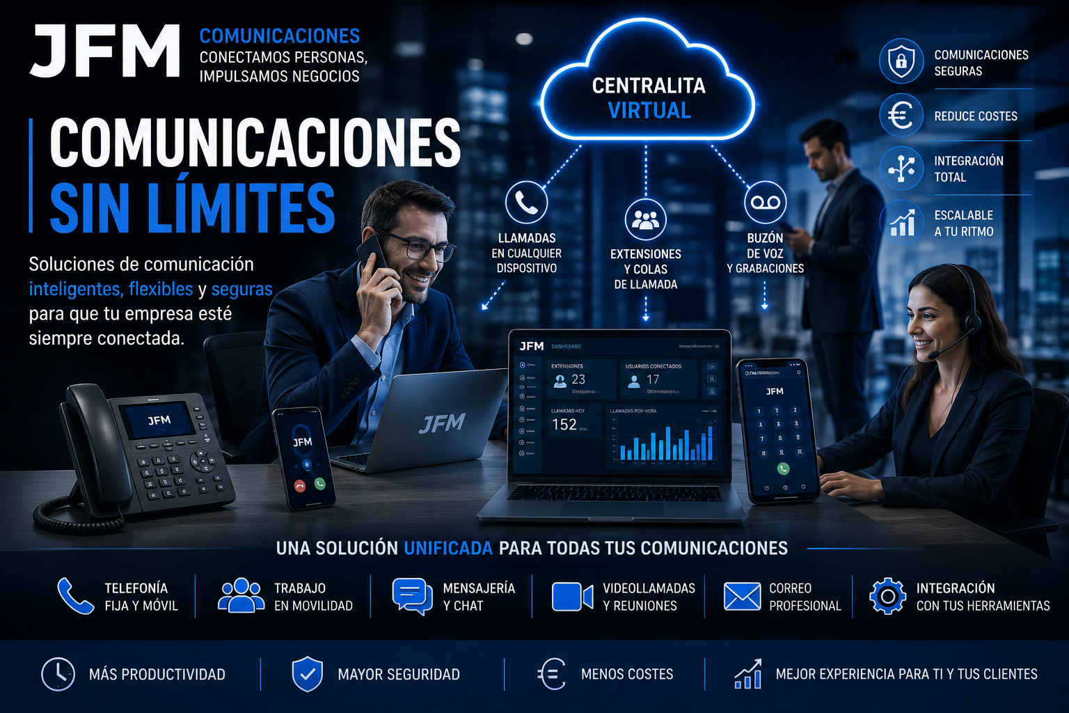 Comunicaciones sin límites: telefonía VoIP y centralita virtual - JFM Informática