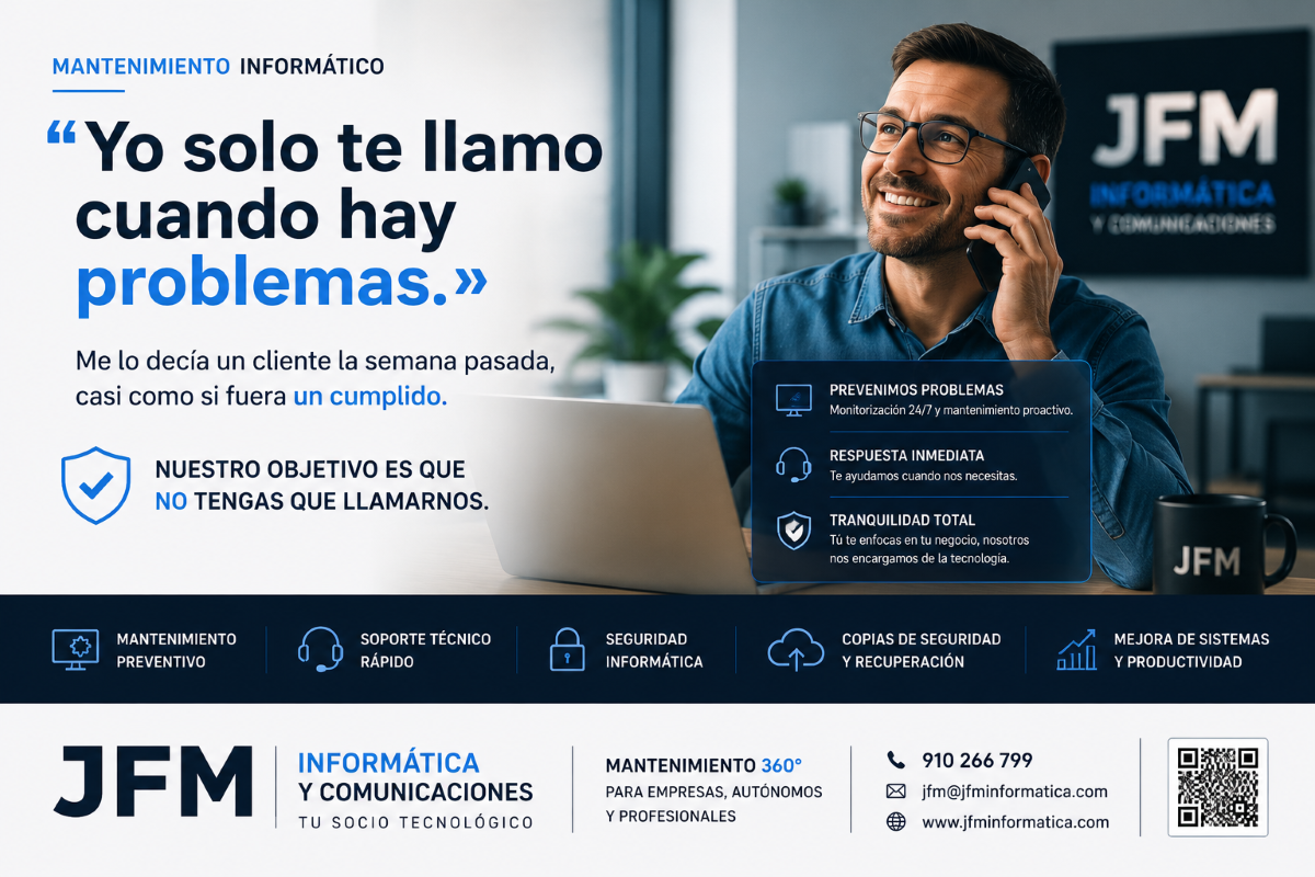 Mantenimiento informático preventivo para empresas y autónomos - JFM Informática